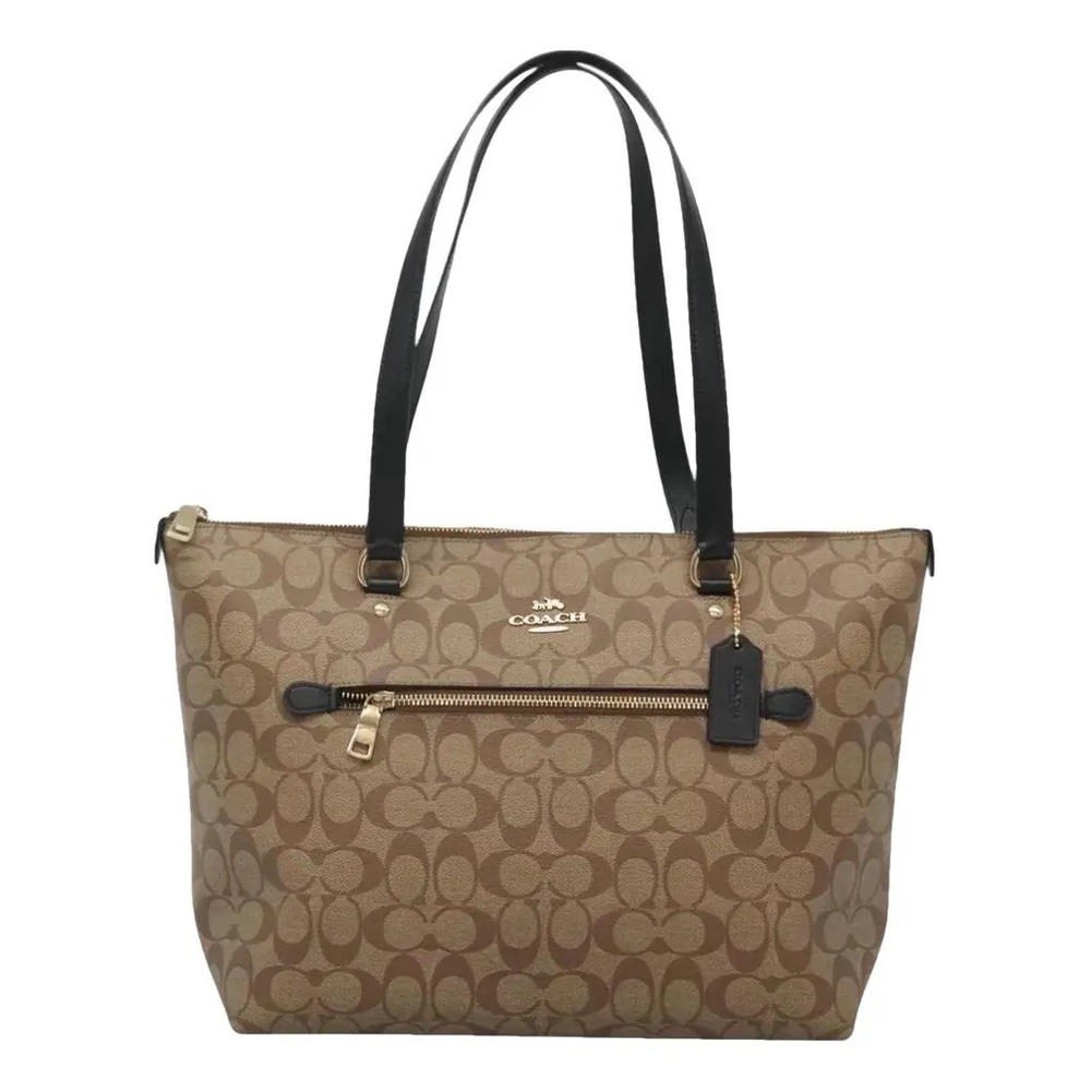 PRISTINE Coach Tan and Black Signature Tote